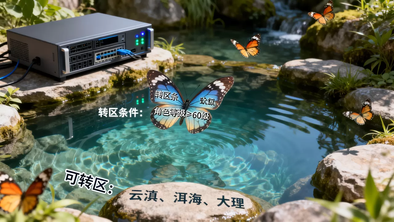 蝴蝶泉服务器能转哪些区,转区条件是什么? 蝴蝶泉服务器能转哪些区,转区条件是什么?