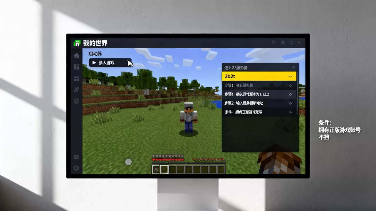我的世界如何进入2b2t服务器?,需要什么条件? 我的世界如何进入2b2t服务器?,需要什么条件?
