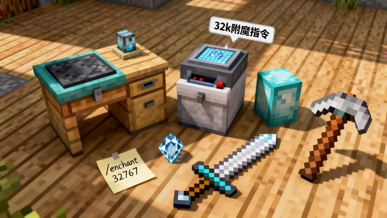 我的世界网易版服务器如何加32k,附魔指令教程? 我的世界网易版服务器如何加32k,附魔指令教程?
