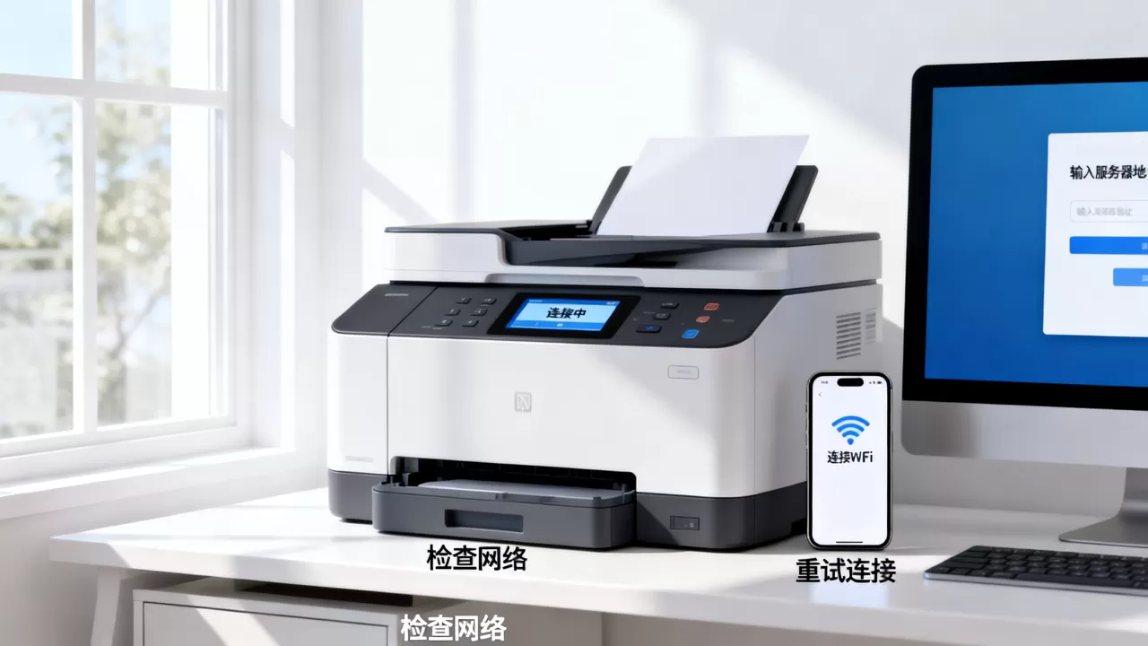 能连WiFi的打印机怎么连接到服务器,连接失败怎么办? 能连WiFi的打印机怎么连接到服务器,连接失败怎么办?