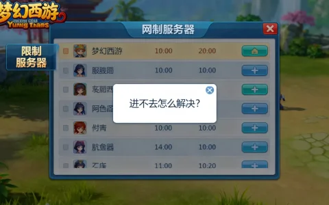 梦幻西游限制服务器有哪些，进不去怎么解决？