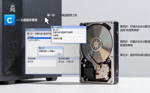 云服务器只有C盘怎么分D盘？,磁盘分区步骤详解