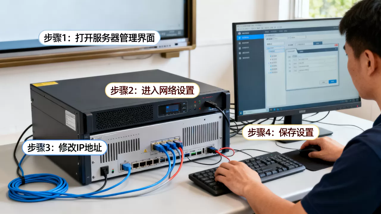 学校一体机服务器IP怎么改,具体操作步骤是什么? 学校一体机服务器IP怎么改,具体操作步骤是什么?