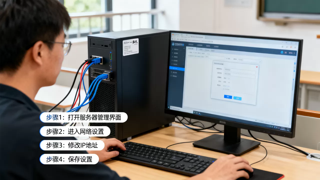 学校一体机服务器IP怎么改,具体操作步骤是什么? 学校一体机服务器IP怎么改,具体操作步骤是什么?