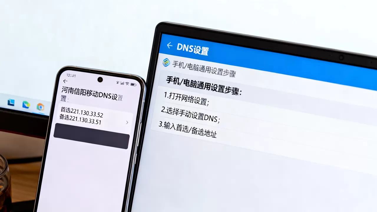 河南信阳移动DNS怎么设置最快, 手机电脑通用设置方法 河南信阳移动DNS怎么设置最快, 手机电脑通用设置方法