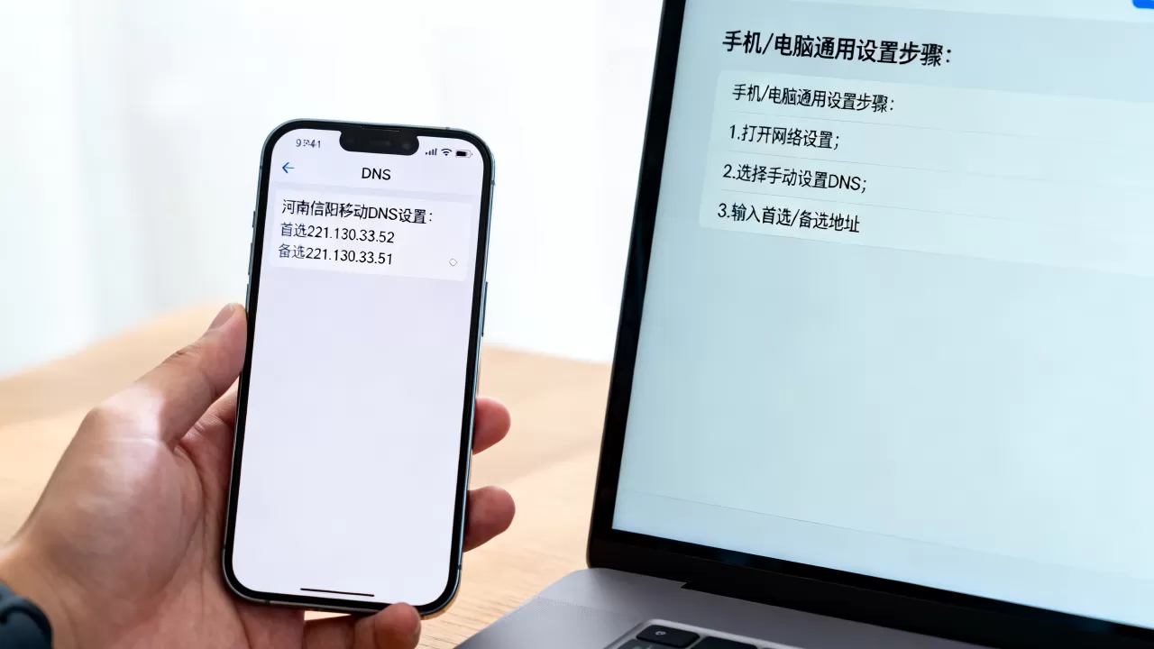 河南信阳移动DNS怎么设置最快, 手机电脑通用设置方法 河南信阳移动DNS怎么设置最快, 手机电脑通用设置方法