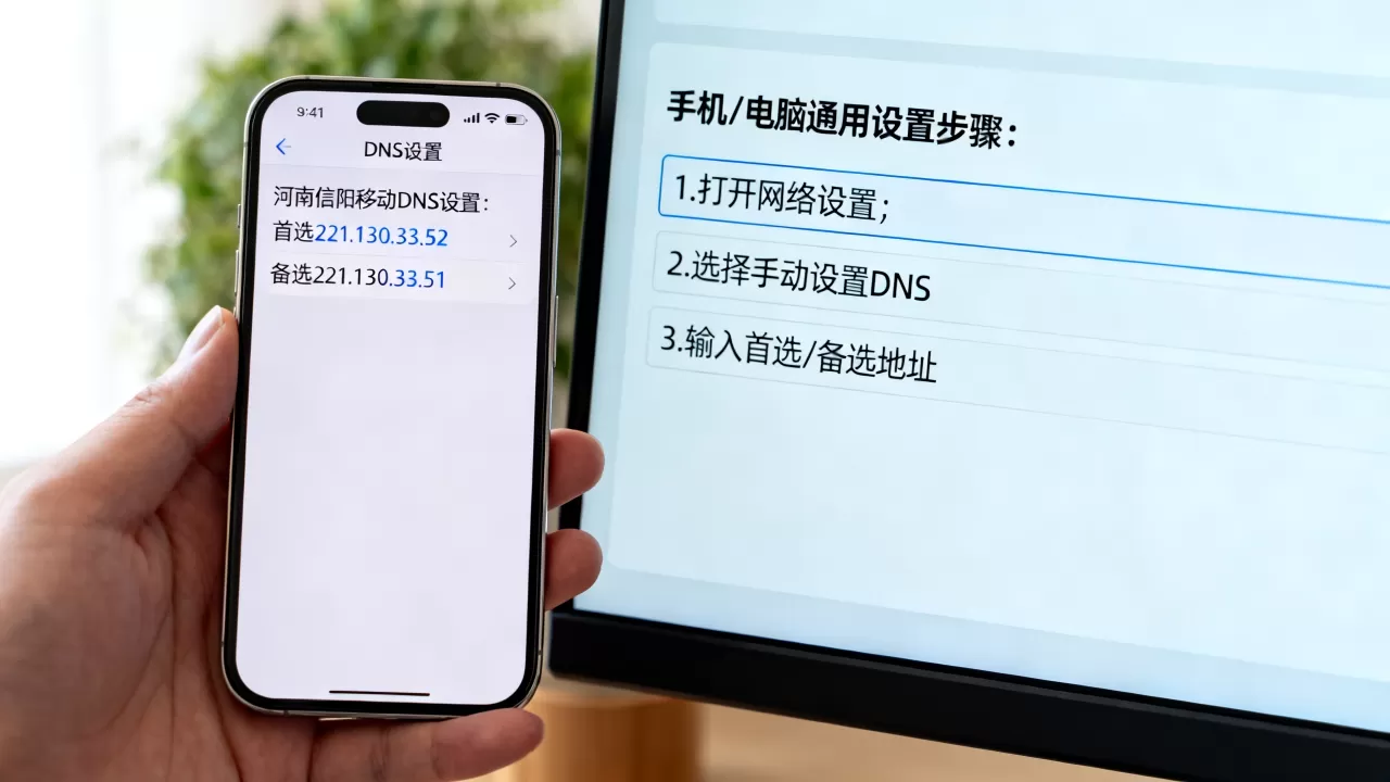 河南信阳移动DNS怎么设置最快, 手机电脑通用设置方法 河南信阳移动DNS怎么设置最快, 手机电脑通用设置方法
