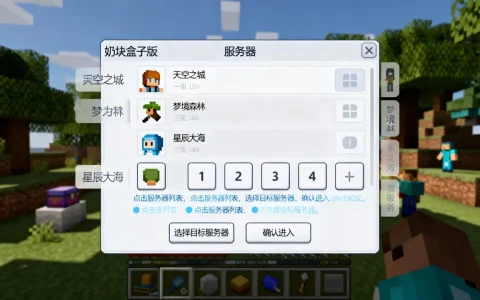 奶块盒子版有哪些服务器？，怎么进服务器？