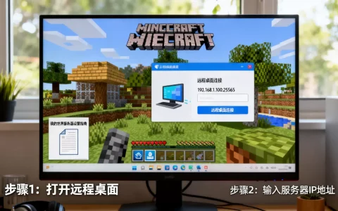 我的世界服务器远程桌面IP地址怎么用？，怎么设置