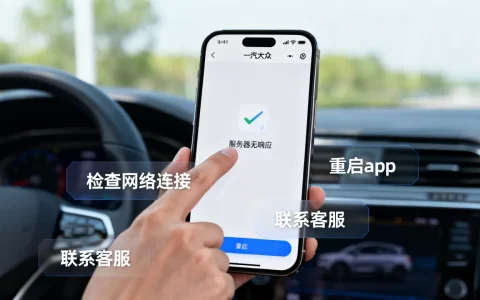 一汽大众app为什么显示服务器无响应，怎么解决？