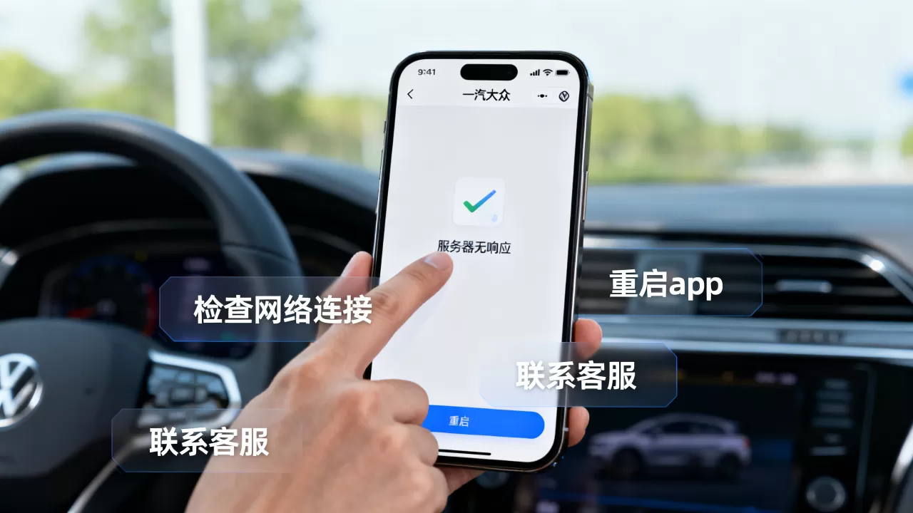 一汽大众app为什么显示服务器无响应,怎么解决? 一汽大众app为什么显示服务器无响应,怎么解决?