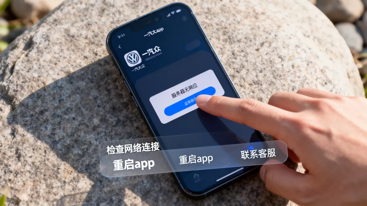 一汽大众app为什么显示服务器无响应,怎么解决? 一汽大众app为什么显示服务器无响应,怎么解决?