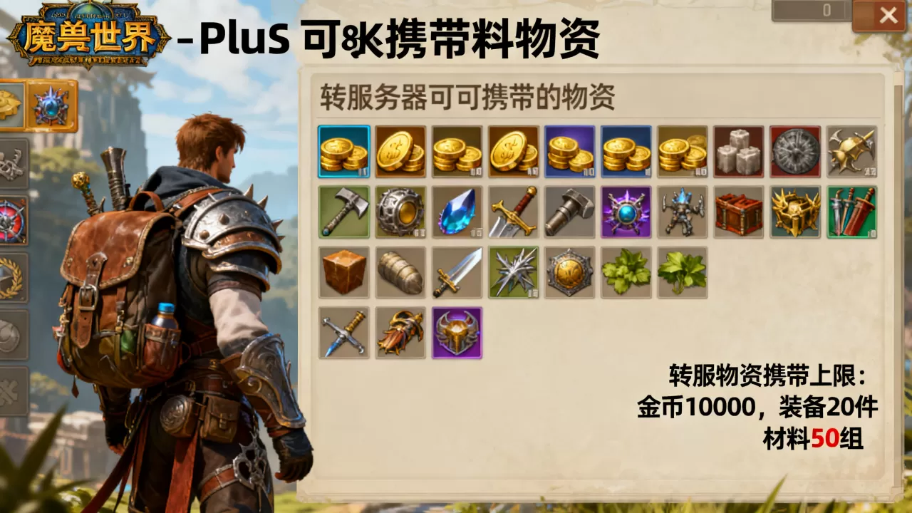 魔兽世界plus转服务器能带多少物资,携带上限是多少? 魔兽世界plus转服务器能带多少物资,携带上限是多少?