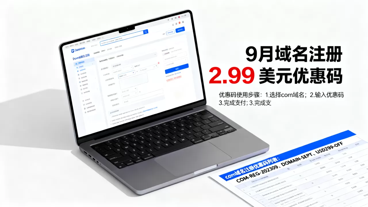 9月域名注册2.99美元优惠码怎么用,com域名注册优惠码有哪些? 9月域名注册2.99美元优惠码怎么用,com域名注册优惠码有哪些?