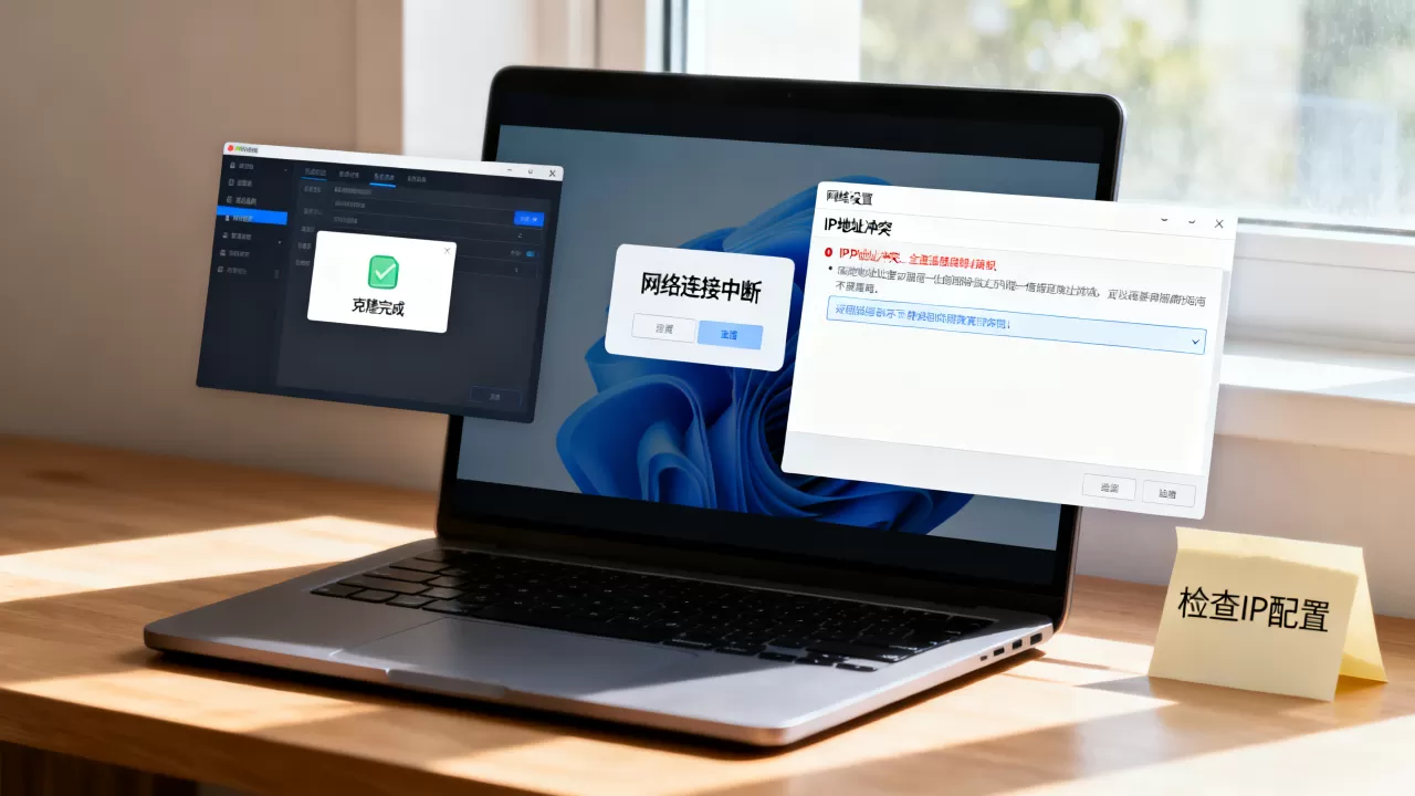 克隆虚拟机后网络连接中断怎么回事,IP冲突怎么解决? 克隆虚拟机后网络连接中断怎么回事,IP冲突怎么解决?