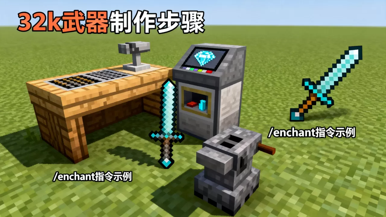 我的世界网易服务器32k怎么做,附魔指令有哪些? 我的世界网易服务器32k怎么做,附魔指令有哪些?