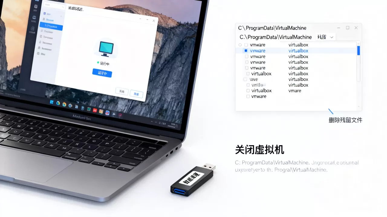 怎样彻底关闭虚拟机且不留痕迹,怎么删除虚拟机残留文件? 怎样彻底关闭虚拟机且不留痕迹,怎么删除虚拟机残留文件?