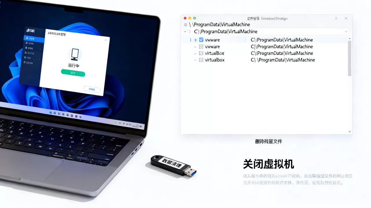 怎样彻底关闭虚拟机且不留痕迹,怎么删除虚拟机残留文件? 怎样彻底关闭虚拟机且不留痕迹,怎么删除虚拟机残留文件?