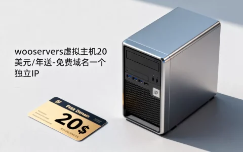 wooservers虚拟主机20美元/年送-免费域名一个 独立IP