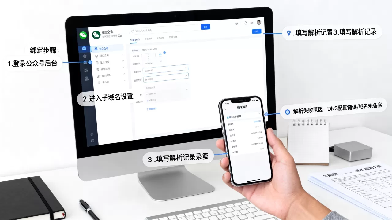 如何绑定解析微信公众号子域名?,子域名解析失败怎么办? 如何绑定解析微信公众号子域名?,子域名解析失败怎么办?