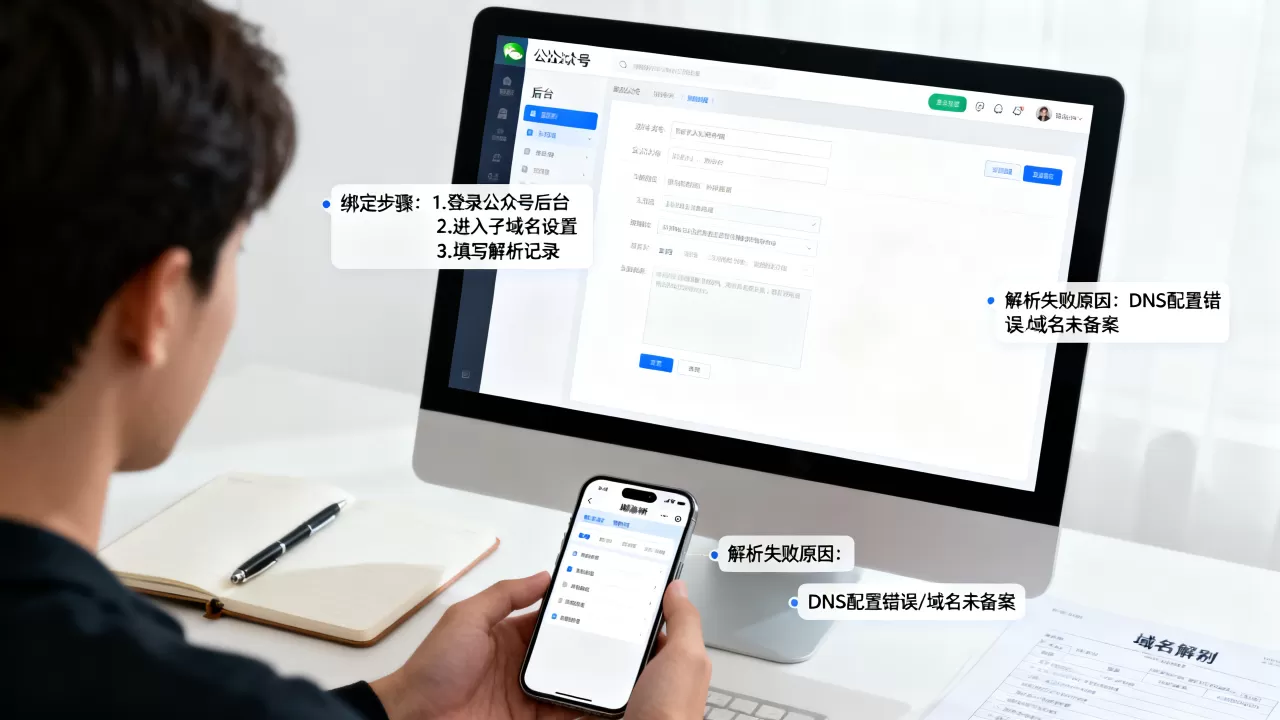 如何绑定解析微信公众号子域名?,子域名解析失败怎么办? 如何绑定解析微信公众号子域名?,子域名解析失败怎么办?