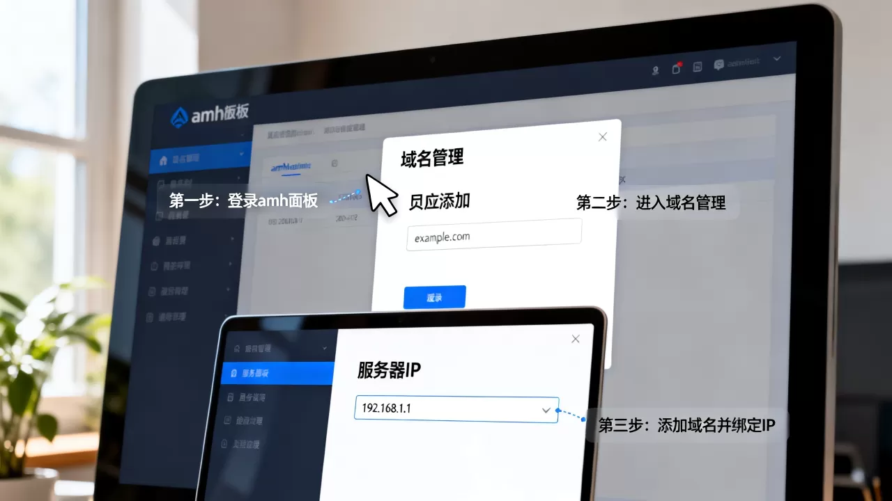 amh域名如何一步步绑定服务器?怎么操作 amh域名如何一步步绑定服务器?怎么操作