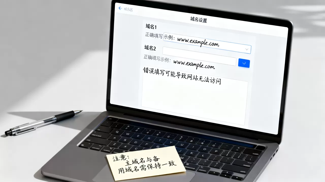 域名1和域名2怎么填才正确,填错会导致网站打不开吗? 域名1和域名2怎么填才正确,填错会导致网站打不开吗?