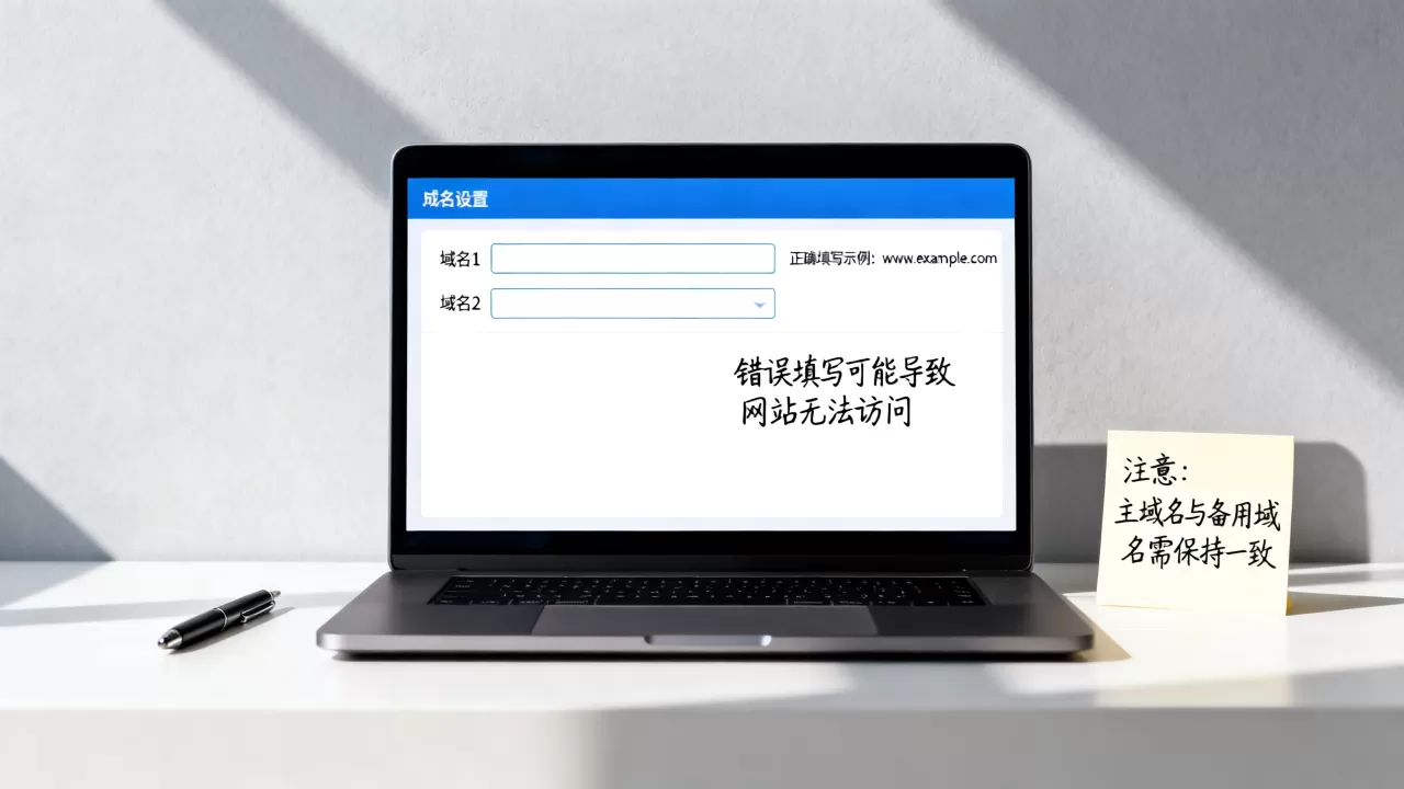 域名1和域名2怎么填才正确,填错会导致网站打不开吗? 域名1和域名2怎么填才正确,填错会导致网站打不开吗?