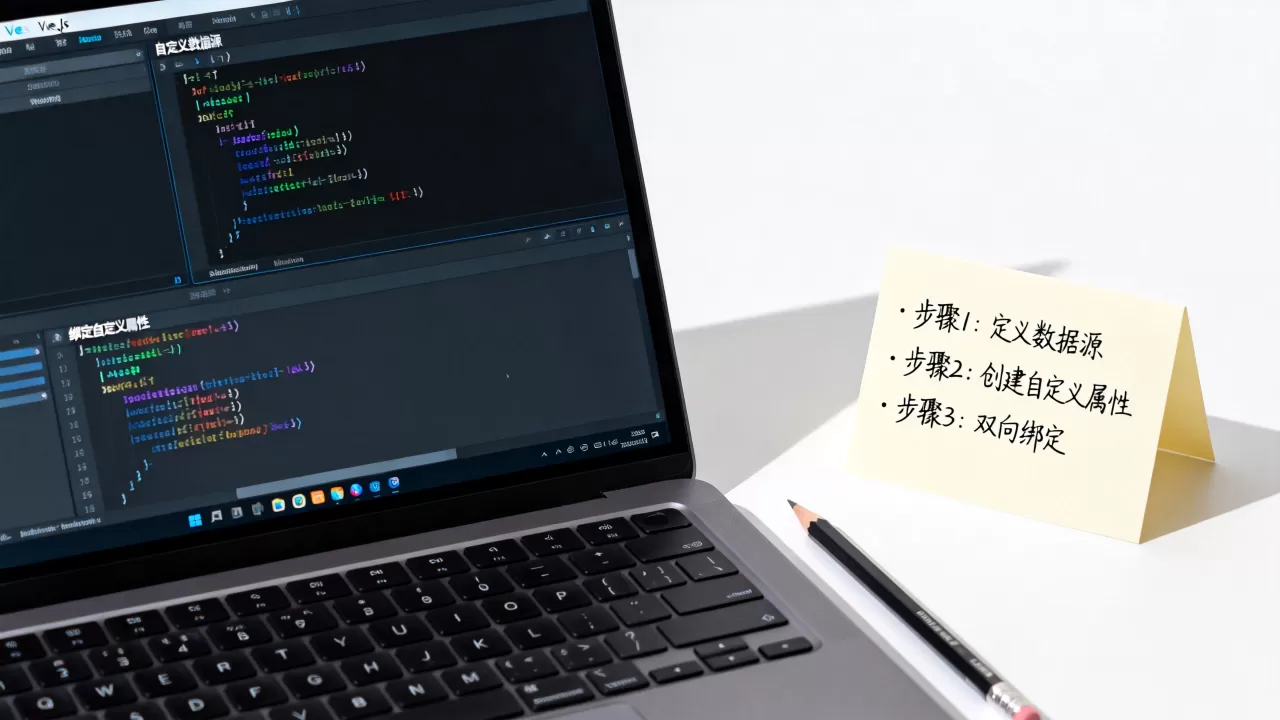 Vue.js自定义数据源如何绑定到自定义属性?,步骤有哪些 Vue.js自定义数据源如何绑定到自定义属性?,步骤有哪些