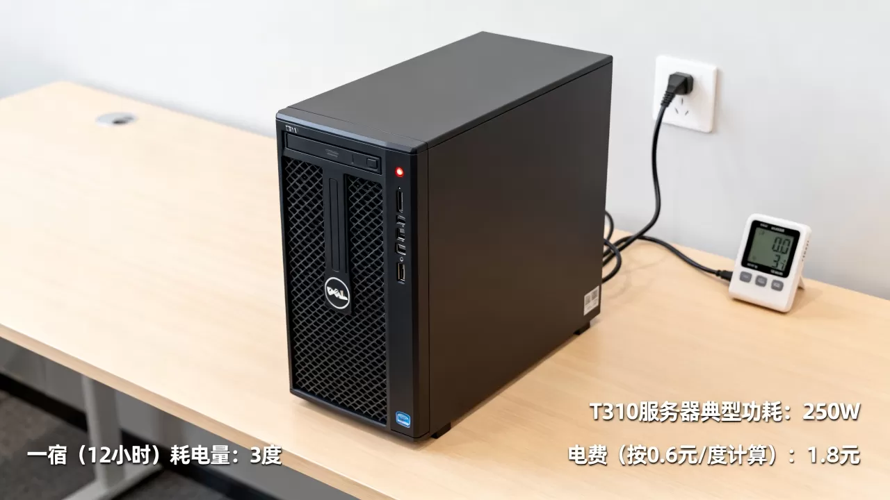 戴尔t310服务器一宿耗电多少度,电费多少钱? 戴尔t310服务器一宿耗电多少度,电费多少钱?