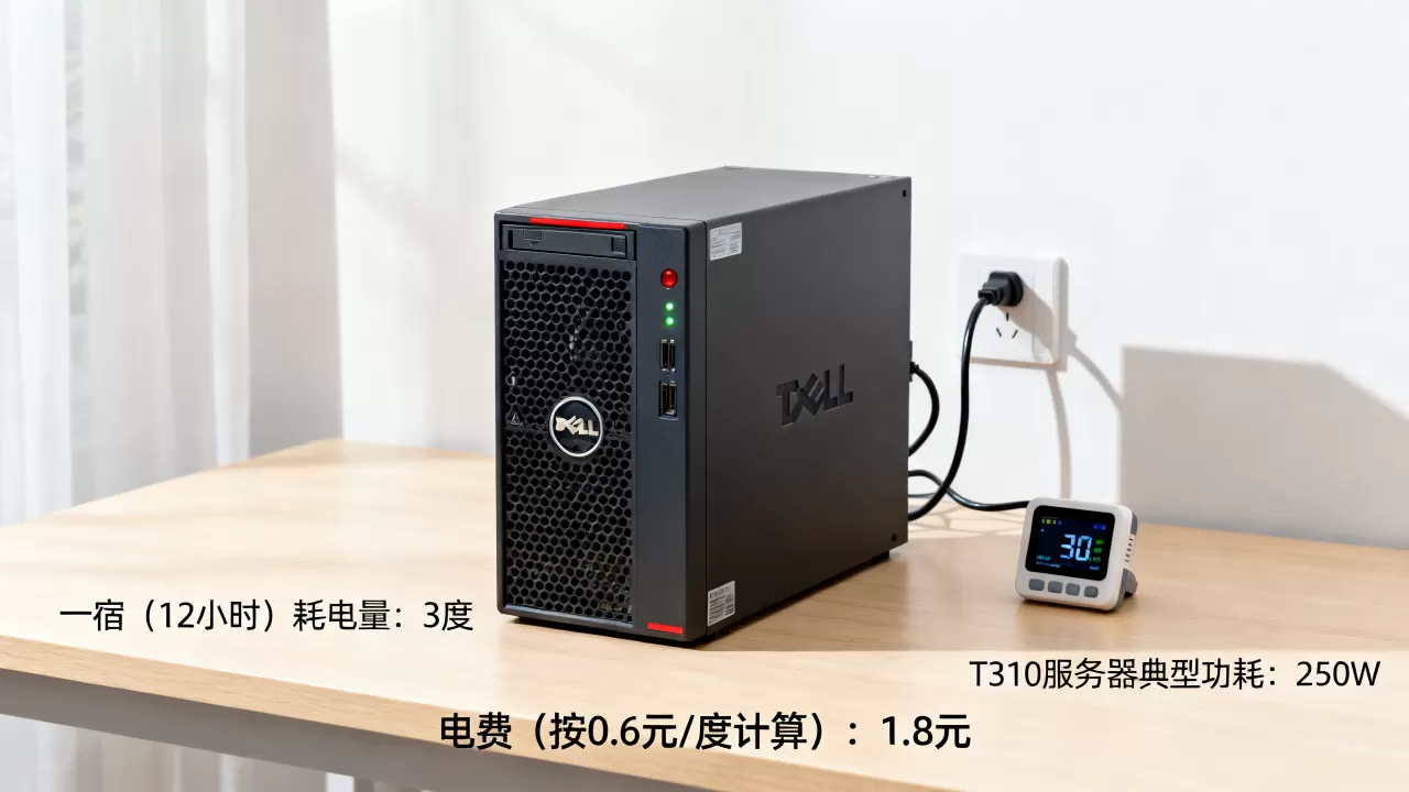 戴尔t310服务器一宿耗电多少度,电费多少钱? 戴尔t310服务器一宿耗电多少度,电费多少钱?