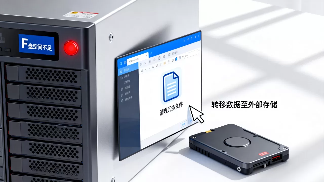 服务器F盘空间不足无法登录怎么办,如何清理磁盘空间 服务器F盘空间不足无法登录怎么办,如何清理磁盘空间