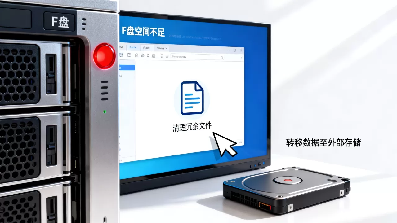 服务器F盘空间不足无法登录怎么办,如何清理磁盘空间 服务器F盘空间不足无法登录怎么办,如何清理磁盘空间