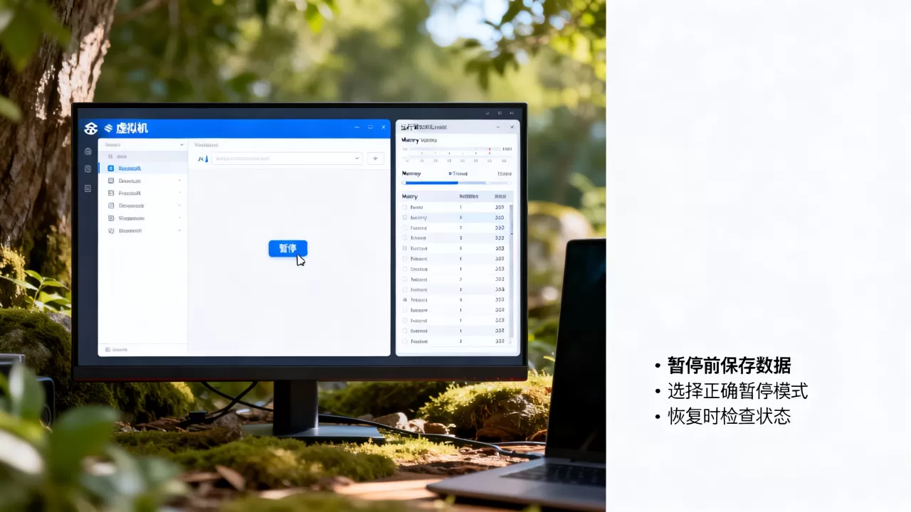 虚拟机怎么暂停才不会丢失数据,暂停后怎么恢复? 虚拟机怎么暂停才不会丢失数据,暂停后怎么恢复?