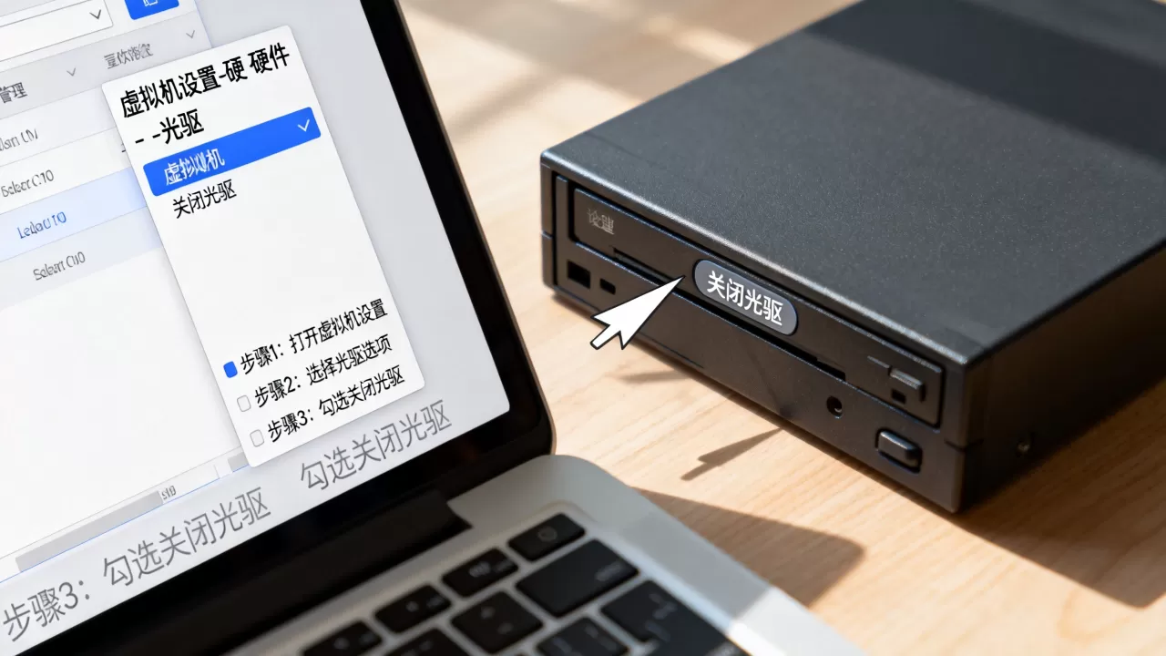 如何关闭虚拟机光驱?,虚拟机禁光驱设置方法? 如何关闭虚拟机光驱?,虚拟机禁光驱设置方法?