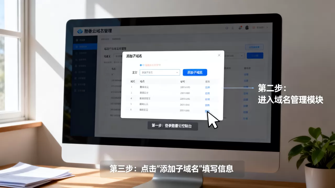 酷番云域名添加子域名怎么操作,详细步骤有哪些? 酷番云域名添加子域名怎么操作,详细步骤有哪些?