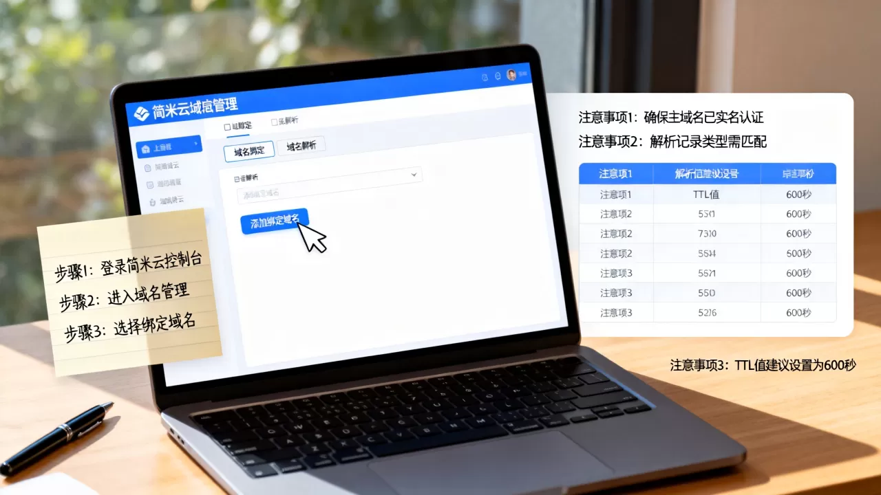 简米云域名绑定另一个域名怎么操作?域名解析有哪些注意事项? 简米云域名绑定另一个域名怎么操作?域名解析有哪些注意事项?