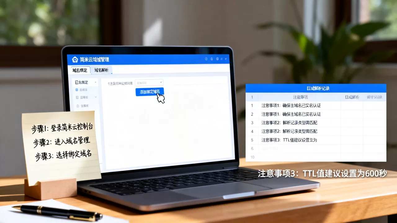 简米云域名绑定另一个域名怎么操作?域名解析有哪些注意事项? 简米云域名绑定另一个域名怎么操作?域名解析有哪些注意事项?