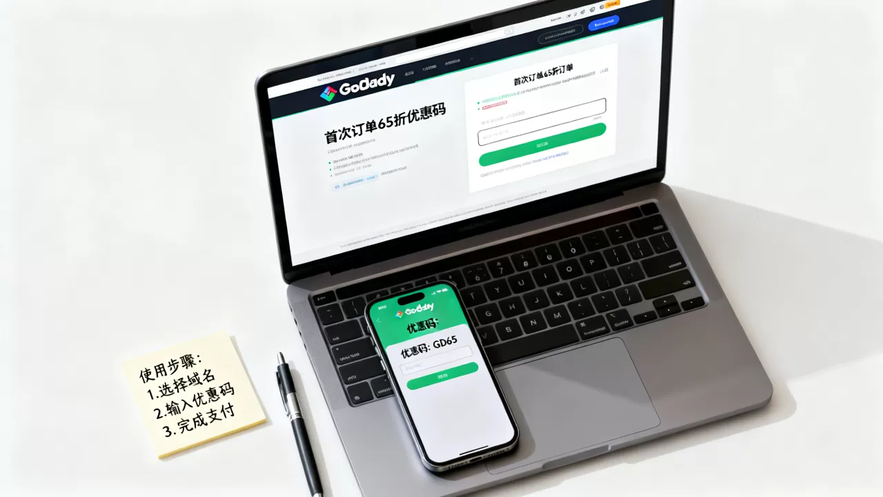 GoDaddy首次订单65折优惠码怎么用,是什么? GoDaddy首次订单65折优惠码怎么用,是什么?