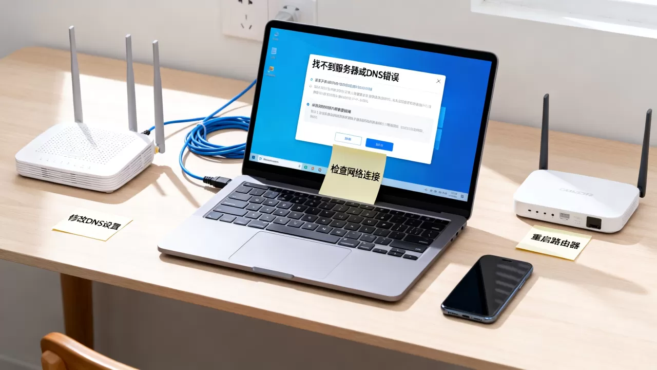 电脑显示找不到服务器或DNS错误怎么修复,常见原因有哪些? 电脑显示找不到服务器或DNS错误怎么修复,常见原因有哪些?