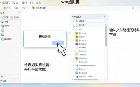 为什么wm虚拟机拖放文件不成功，如何解决？