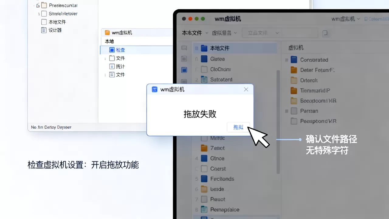 为什么wm虚拟机拖放文件不成功,如何解决? 为什么wm虚拟机拖放文件不成功,如何解决?