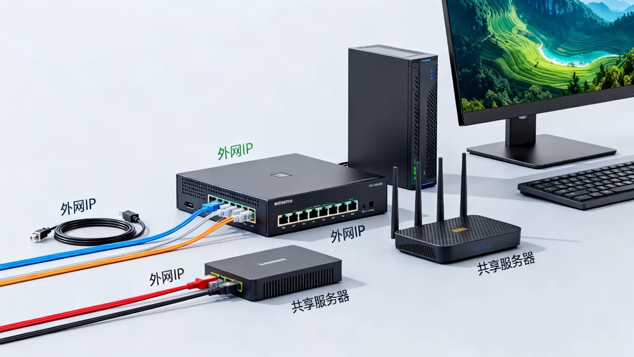 怎么跟一个外网IP共享服务器,有什么办法? 怎么跟一个外网IP共享服务器,有什么办法?