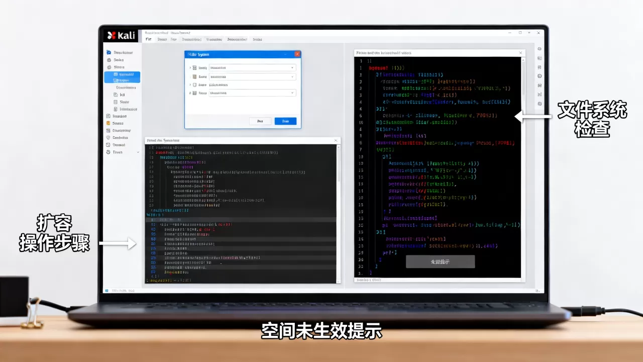 kali虚拟机扩容后空间不生效,为什么? kali虚拟机扩容后空间不生效,为什么?