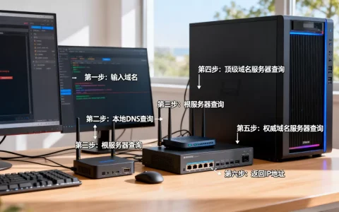 举例说明域名解析是如何一步步完成的？,具体步骤有哪些？
