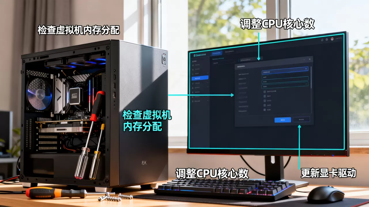 组装电脑虚拟机配置不对该怎么设置?,性能卡顿怎么解决? 组装电脑虚拟机配置不对该怎么设置?,性能卡顿怎么解决?