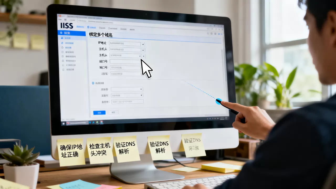 IIS绑定多个域名时如何正确配置,有哪些注意事项? IIS绑定多个域名时如何正确配置,有哪些注意事项?