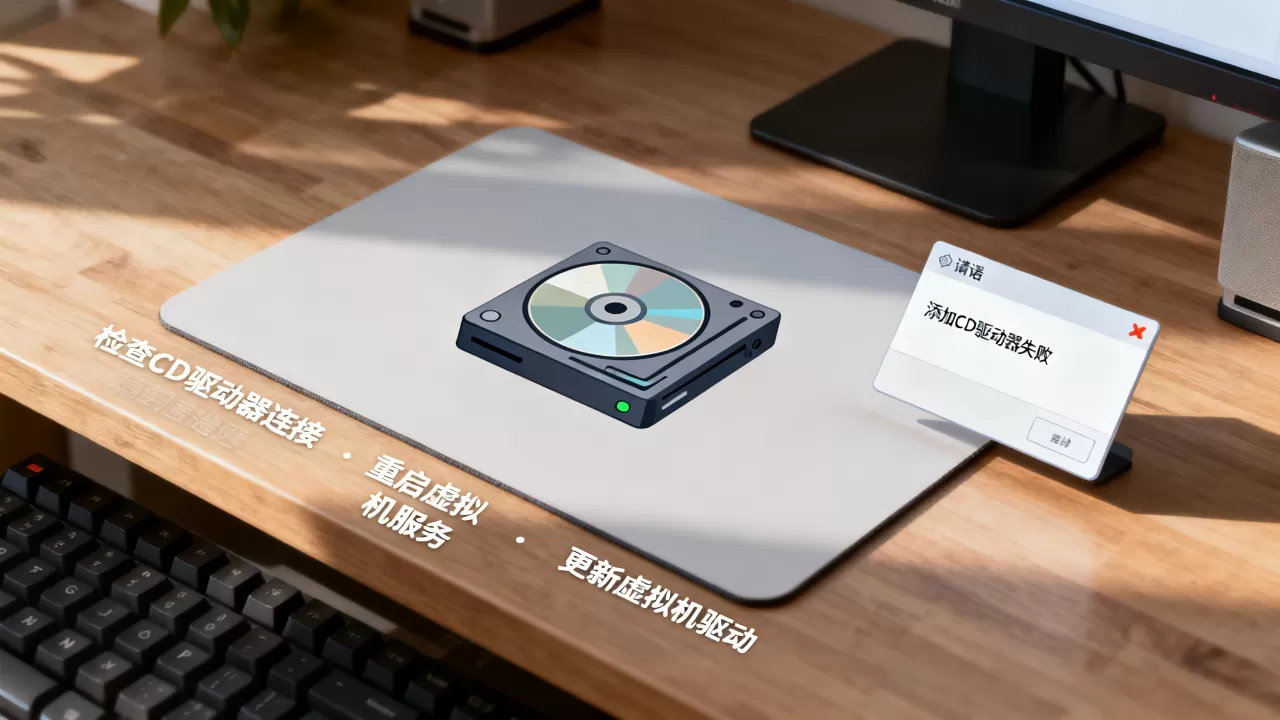 虚拟机添加cd驱动器失败怎么办? 虚拟机添加cd驱动器失败怎么办?