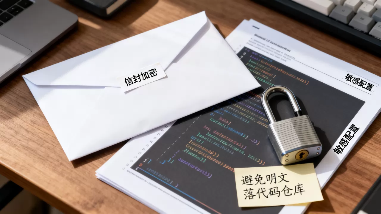 信封加密如何避免敏感配置明文落代码仓库,有哪些方法? 信封加密如何避免敏感配置明文落代码仓库,有哪些方法?