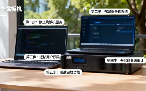 如何把跳板机替换为堡垒机实现命令级审计回放，操作步骤是什么？